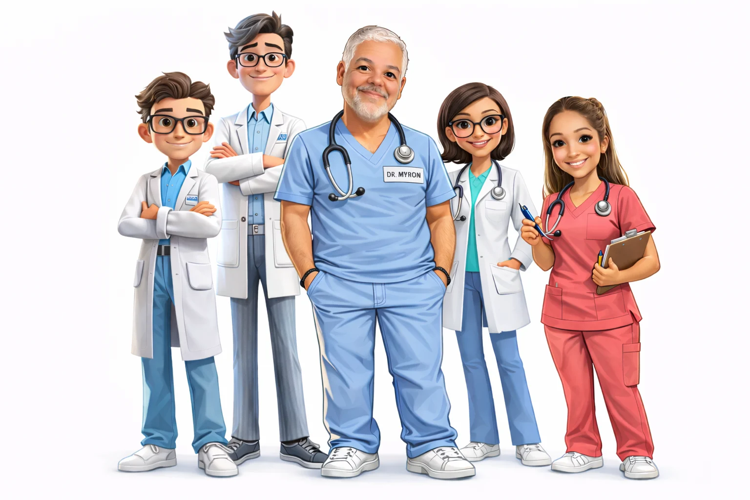 Healthcare team standing united and ready